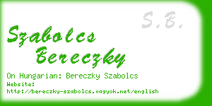 szabolcs bereczky business card